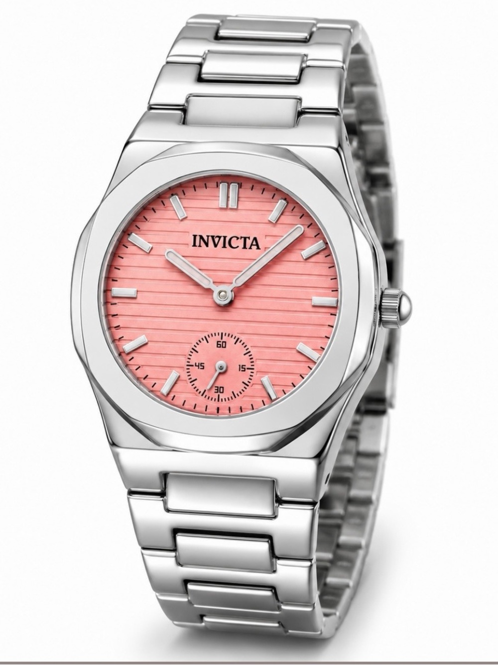 NWT INVICTA CELESTIAL WOMEN 31MM PINK DIAL STAINLESS STEEL QUARTZ WATCH #70410